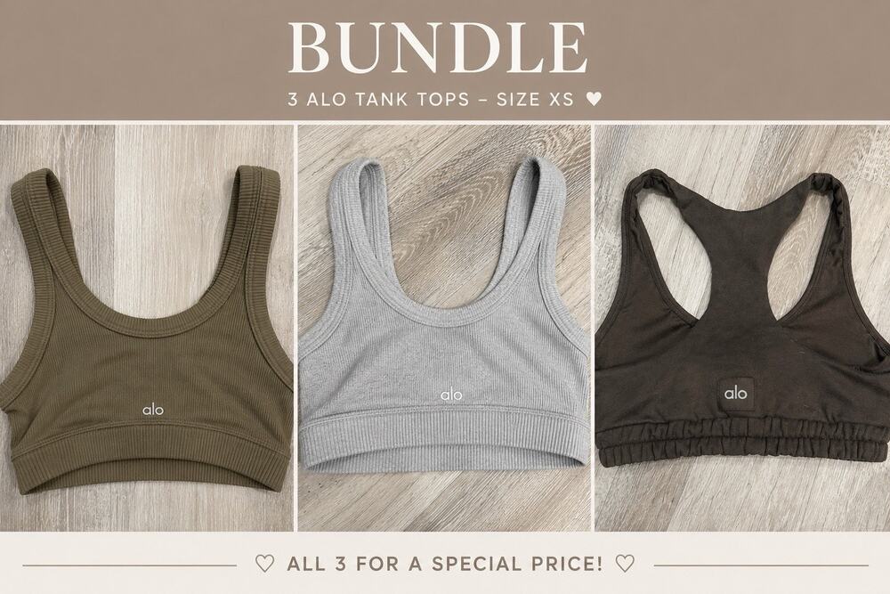 3-Piece ALO Yoga Tank Top Bundle – XS